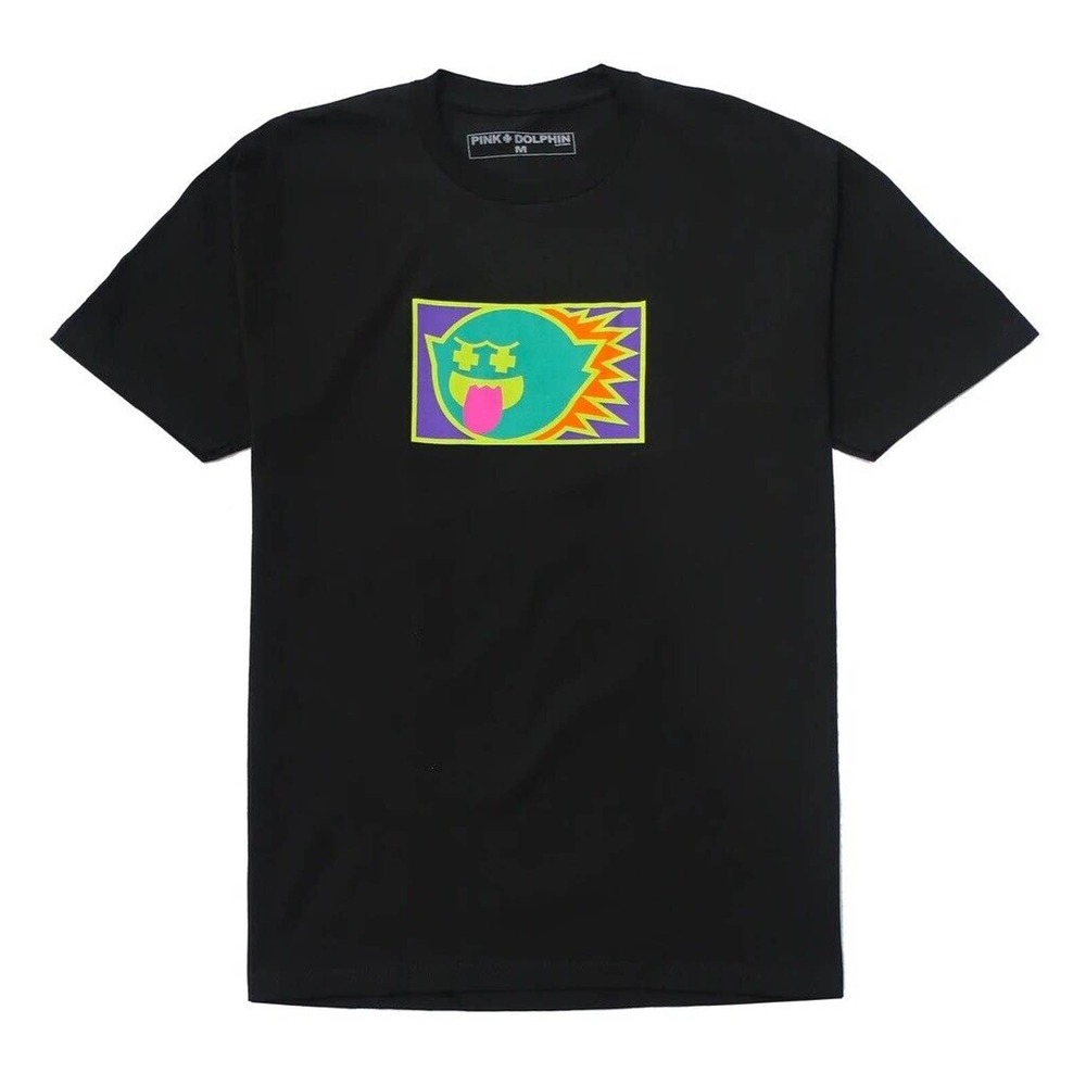 Pink Dolphin Men's Ghost Room Graphic Print Tee T-Shirt in Black